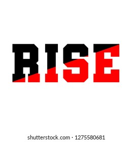 Rise Logo Vector With Simple Font In Two Tone Style. Suit For Company Logo, Marketing Material, Group Or Community Icon, Etc