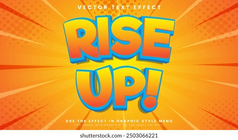 Rise Up modern Style 3d editable text effect Template