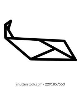 Rise paper bird icon outline vector. Origami animal. Geometric polygon