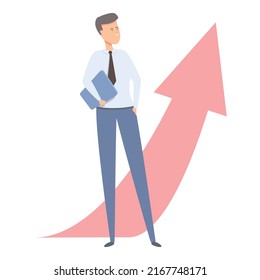 Rise performance icon cartoon vector. Cost indicator. Unit product