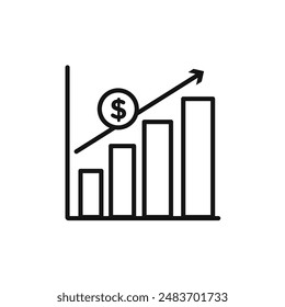 Rise price icon vector set collection for web