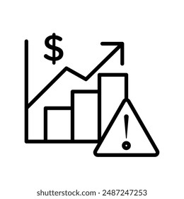 Rise price linear logo mark in black and white
