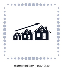 A rise in prices for real estate icon