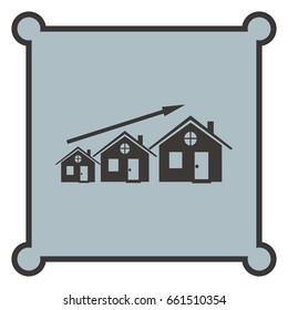 A rise in prices for real estate icon