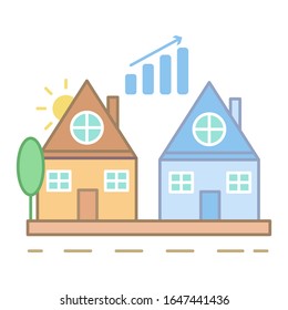 Rise in property prices icon. Simple line, outline vector elements of color real estate market icons for ui and ux, website or mobile application