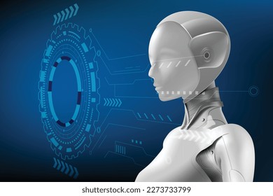 Rise Of Robots And Artificial Intelligence,vector image background