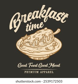 Rise and shine. Breakfast time vector design. Morning time artwork, Fresh start your day. Breakfast time vector design. Morning time artwork for apparel, sticker, batch, background, poster and others.