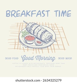 Rise and shine. Breakfast time vector design. Morning time artwork, Fresh start your day. Breakfast time vector design. Morning time artwork for apparel, sticker, batch, background, poster and others