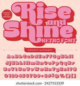 Rise and Shine Groovy Retro Vintage Display Font alphabet