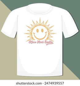 RISE AND SMILE  BOHO CELESTIAL SUN T-SHIRT DESIGN,