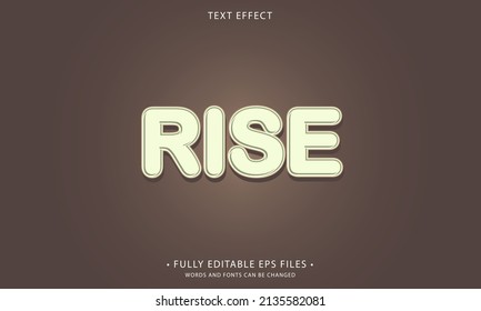Rise style editable text effect	