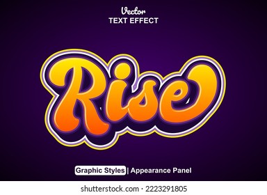 rise text effect with graphic style and editable.