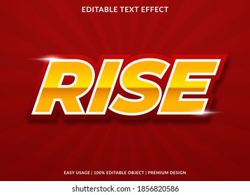 rise text effect template design with bold font style use for brand and business logo
