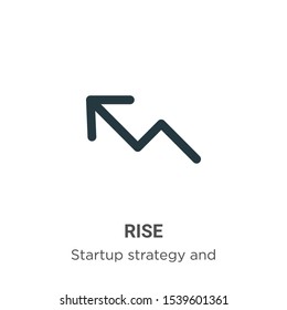 Rise vector icon on white background. Flat vector rise icon symbol sign from modern startup strategy and success collection for mobile concept and web apps design.