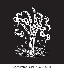 Rise Up Vector Illustration Black White
