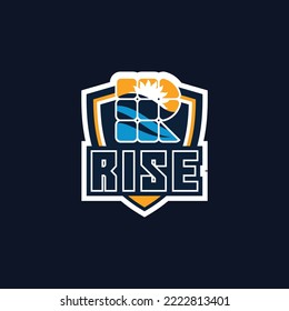 Rise wave and sun logo design