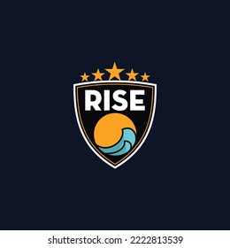 Rise wave and sun logo design