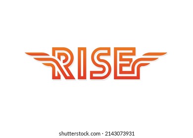 Rise with wings logo vector 