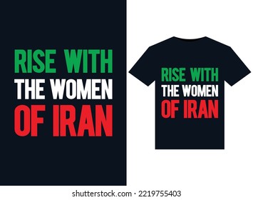 Rise with The Women of Iran illustrations for print-ready T-Shirts design