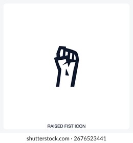Rised Fist Icon solid vector icon with a bold, minimal design. Suitable for presentations, websites, apps, infographics, and various digital or print projects.