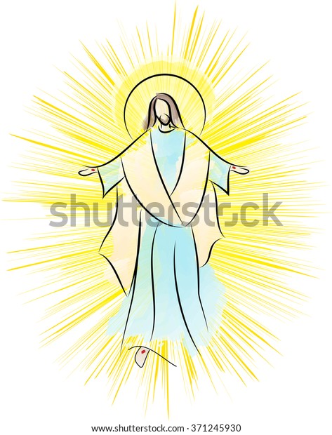 Christ Jesus Christ Ressuscite Resurrection Illustration Vectorielle Image Vectorielle De Stock Libre De Droits
