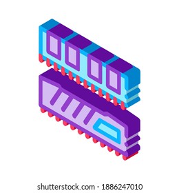 riser memory cards color icon vector. isometric riser memory cards sign. color isolated symbol illustration