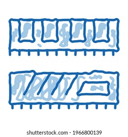 riser memory cards sketch icon vector. Hand drawn blue doodle line art riser memory cards sign. isolated symbol illustration