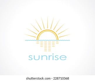 rising above the sea the sun. template logo design - Shutterstock ID 228710368