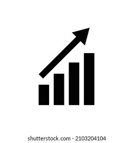 Rising arrow and bar graph icons. Great for business sales, etc.