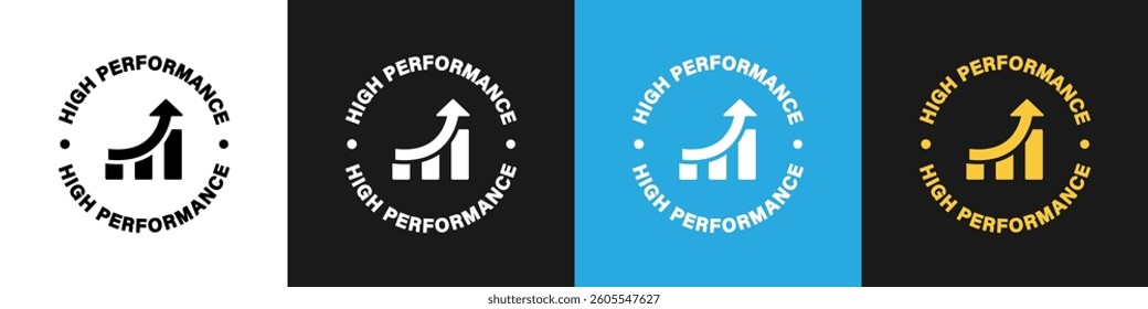 Rising Up Arrow - High Performance Stamp. Vector isolated on backgrounds.