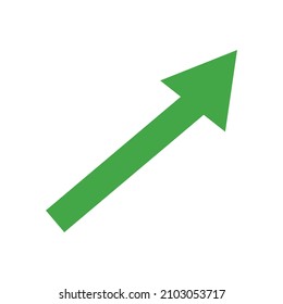 Icono de flecha en ascenso en verde. Vector.