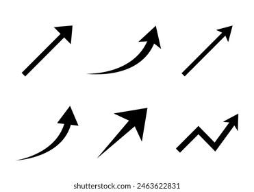 Rising arrow icon set in generic style. Growth concept