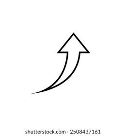 Rising arrow line icon in generic style. Profit growth concept