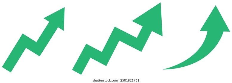Rising arrow set. Arrows going up - collection of vector elements