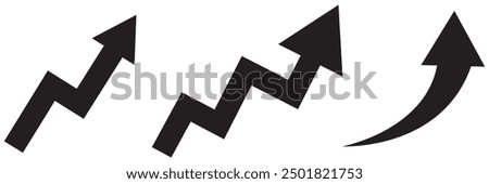 Rising arrow set. Arrows going up - collection of vector elements