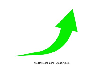 rising arrow sign green for icon, business and finance concept, arrow green pointing up symbol, direction arrow sign, progress growth and success concept