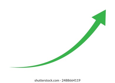 rising arrow sign green for icon, business and finance concept, arrow green pointing up symbol, direction arrow sign, progress growth and success concept