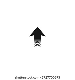 Rising Arrow Symbol on a Simple Background from a Straight-On Viewpoint Image
