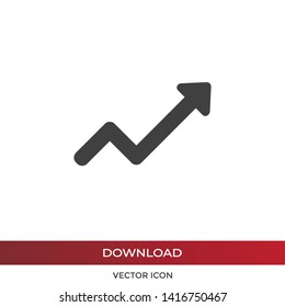 Rising arrow vector icon in modern design style for web site and mobile app