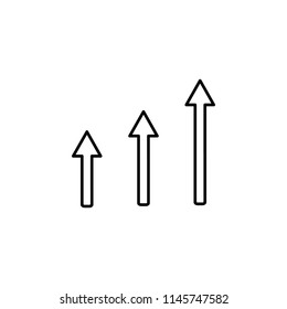 rising arrows chart line icon. Element of chart icon for mobile concept and web apps. Thin line rising arrows chart icon can be used for web and mobile. Premium icon