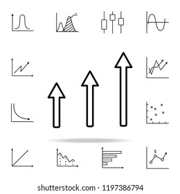 rising arrows chart line icon. Chart and diagram icons universal set for web and mobile