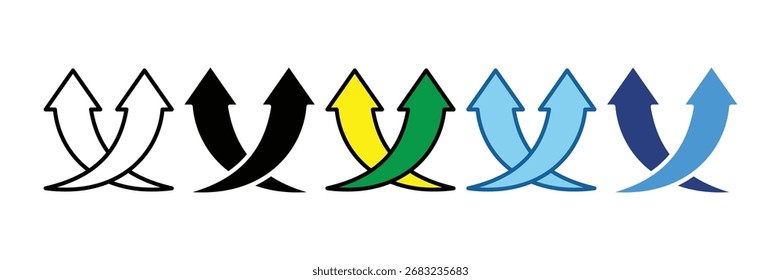Elemento de icono de flechas ascendentes para diseño