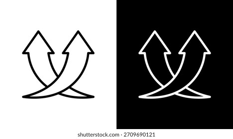 Diseño de conjunto de iconos blancos de flechas ascendentes