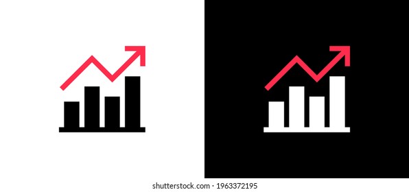 Rising Bar Chart Graph Illustration. Infographic Data Graph Icon Symbol Vector