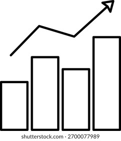 a rising bar chart graph outline icon
