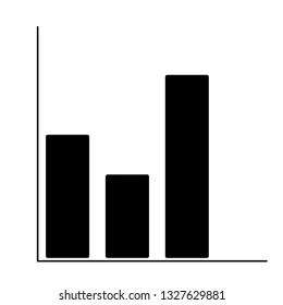 Rising bar chart vector icon, graph icon on white background