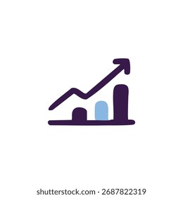 Rising bar graph with arrow