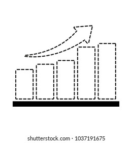 Rising Bar Graph Arrow Icon Over Stock Vector (Royalty Free) 1037191675 ...