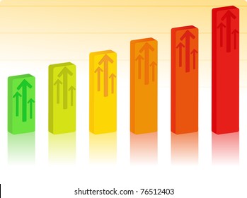 Rising Bar Graph with Arrows