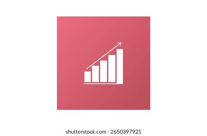 Rising bar graph on red background showing growth and progress
